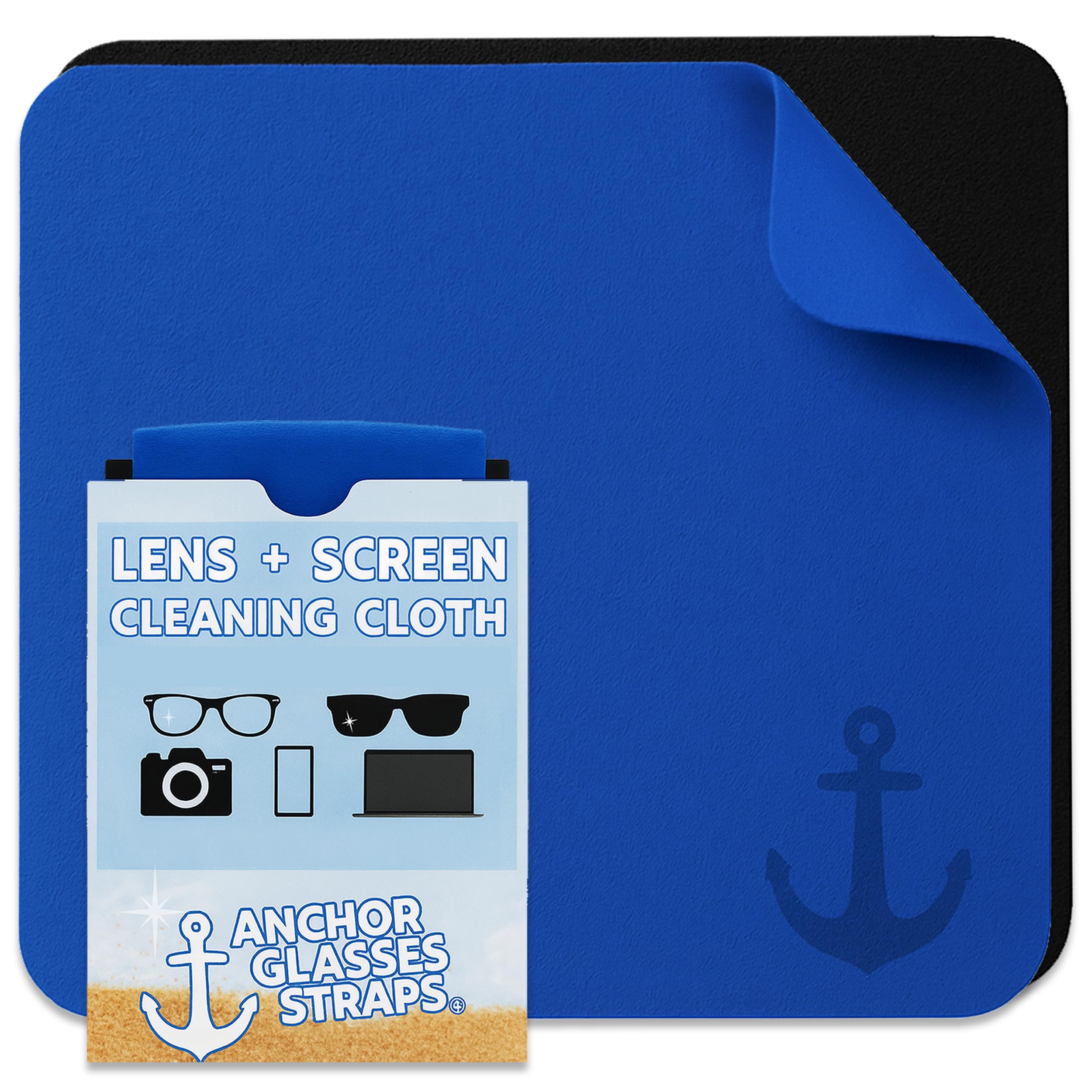 Anchor Glasses Cleaning Cloth: microfibra ultra suave para gafas, limpieza sin rayas