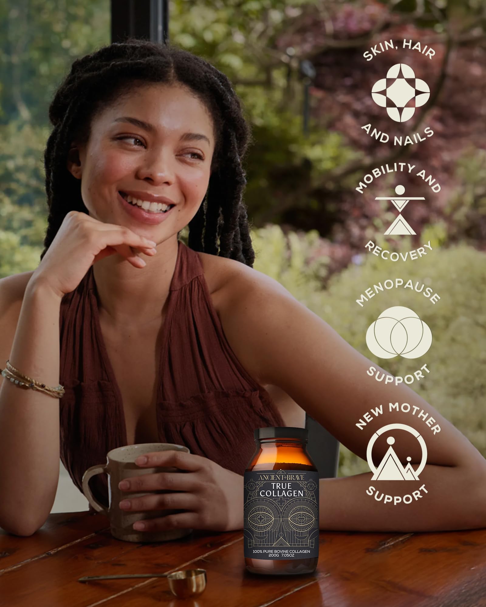 Ancient + Brave True Collagen, rutina diaria para apoyar elasticidad y renovación de la piel.