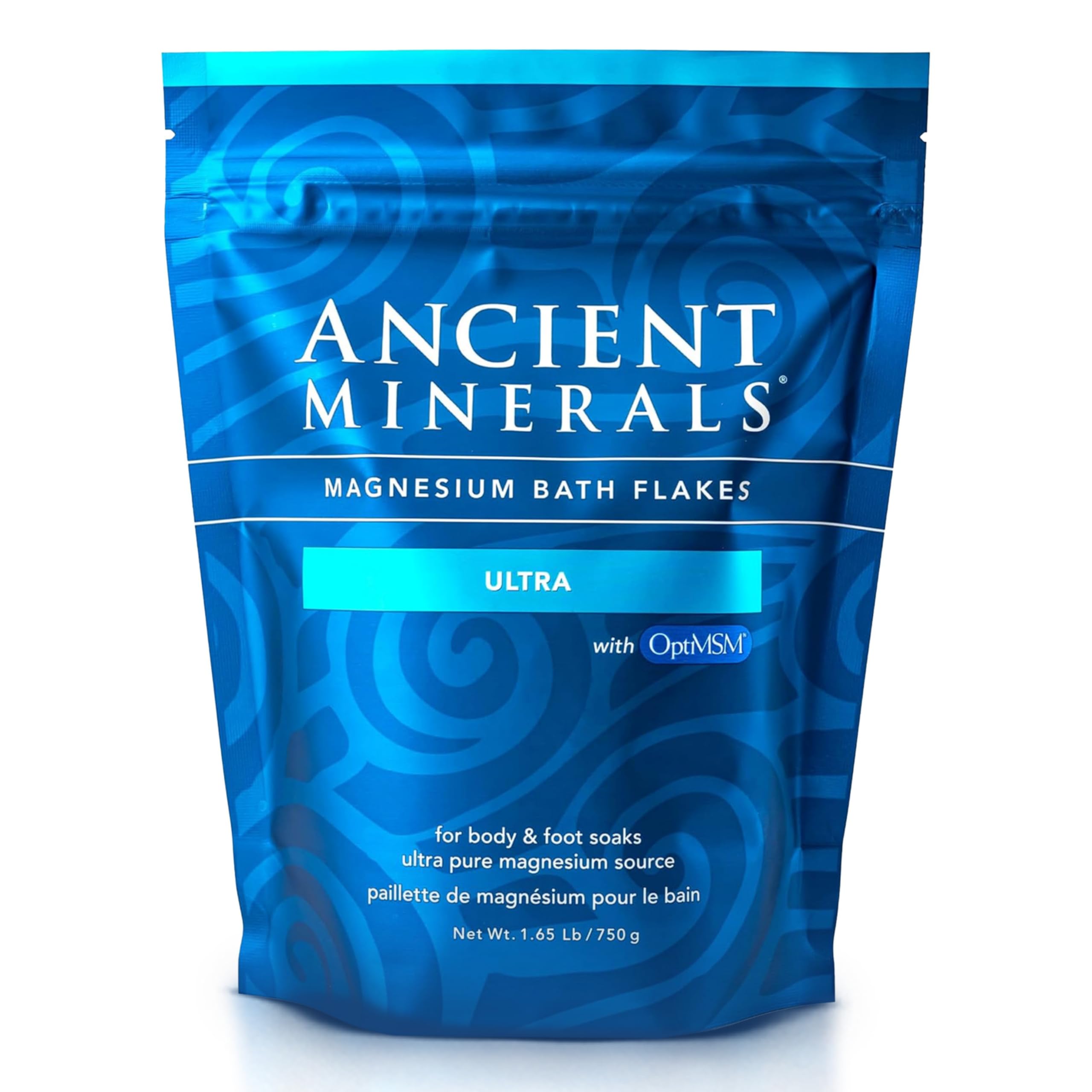 Ancient Minerals escamas de magnesio para baño Ultra favorecen relajación muscular.