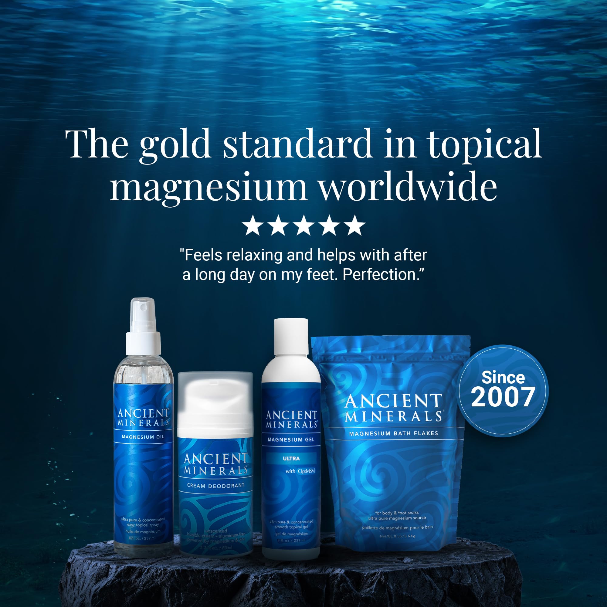 Ancient Minerals Magnesium Oil Ultra experiencia relajante tras la aplicación ligera