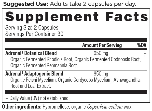Ancient Nutrition Adrenal: cápsulas suaves y fáciles de tragar para uso diario.