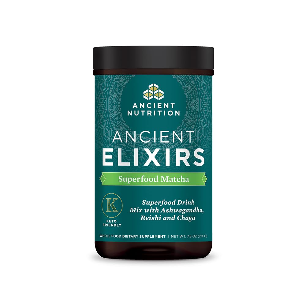 Ancient Elixirs Matcha polvo energizante para empezar el día con claridad.
