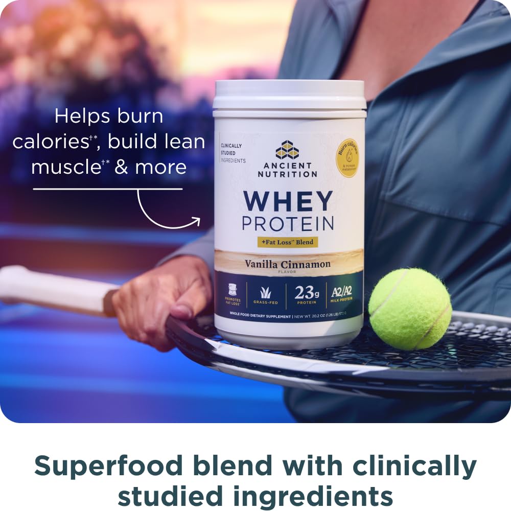 Batido con proteína Ancient Nutrition para energía y recuperación posentrenamiento.
