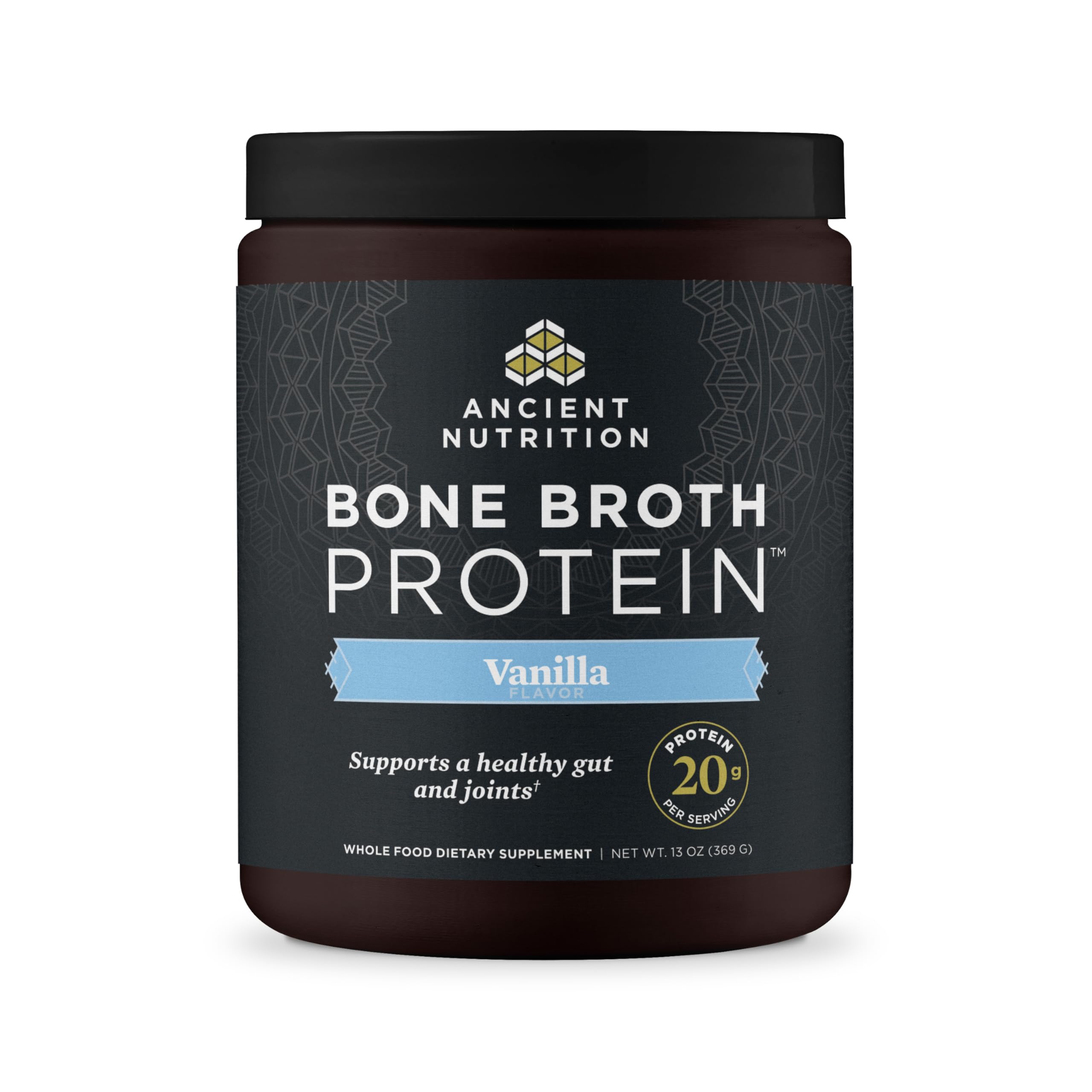 Ancient Nutrition polvo de caldo de hueso de pollo, 20 g de proteína para energía diaria.