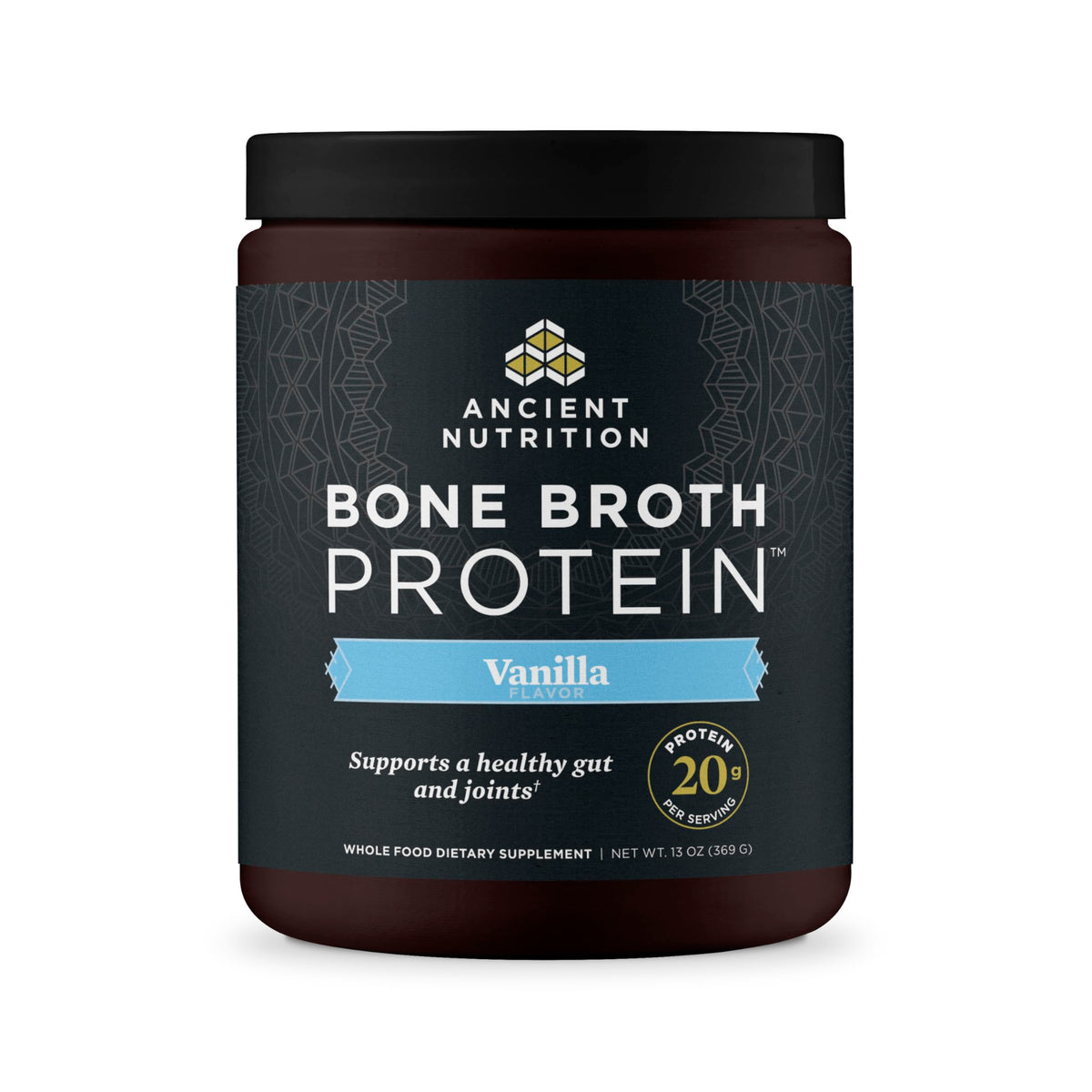 Ancient Nutrition polvo de caldo de hueso de pollo, 20 g de proteína para energía diaria.