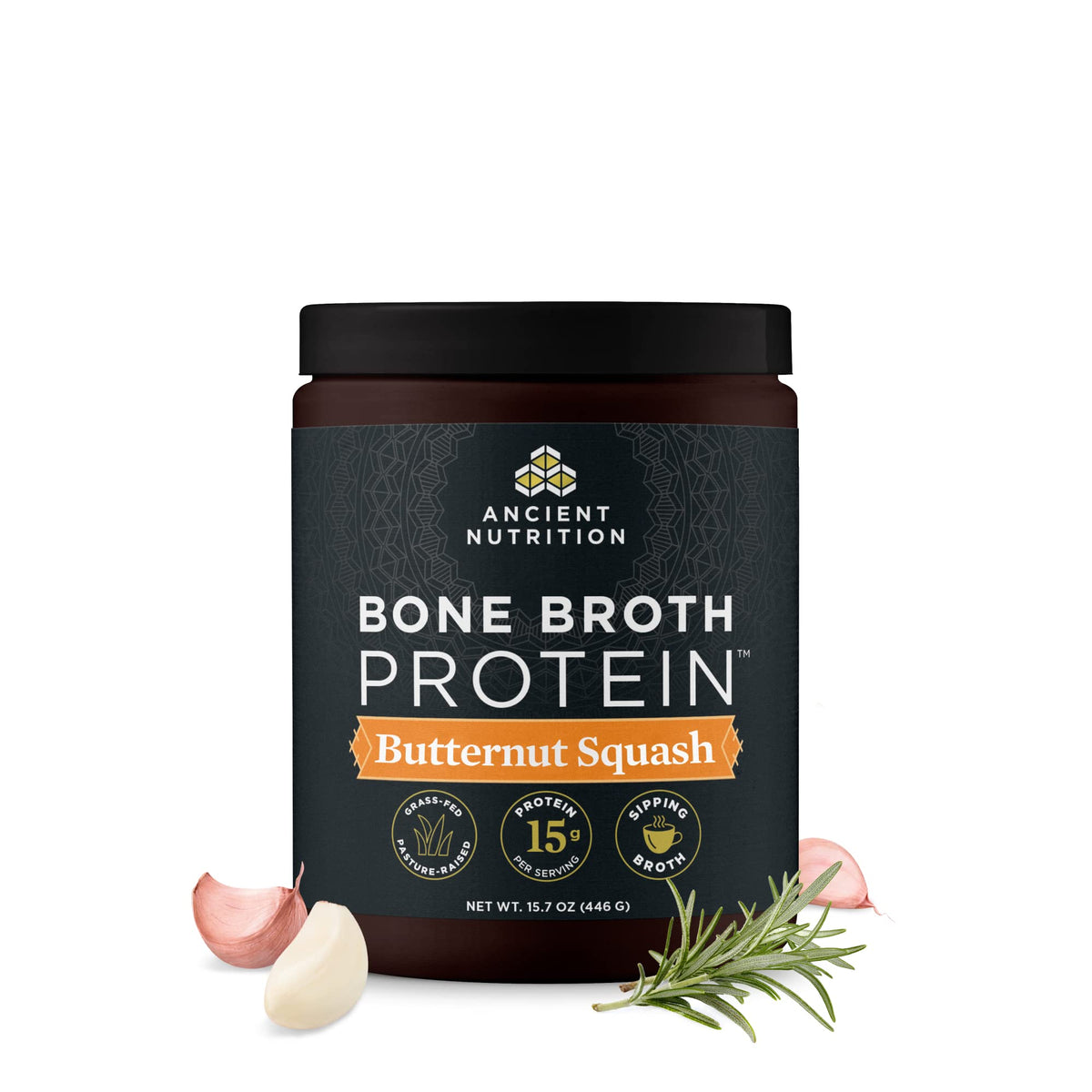 Ancient Nutrition Proteína de caldo de huesos con sabor calabaza butternut para bebidas sabrosas