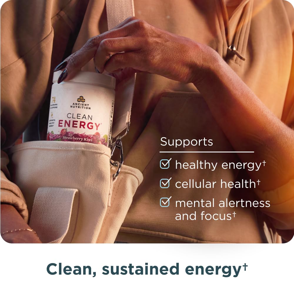 Ancient Nutrition Clean Energy Powder estilo de vida activo mejora enfoque durante entrenamientos
