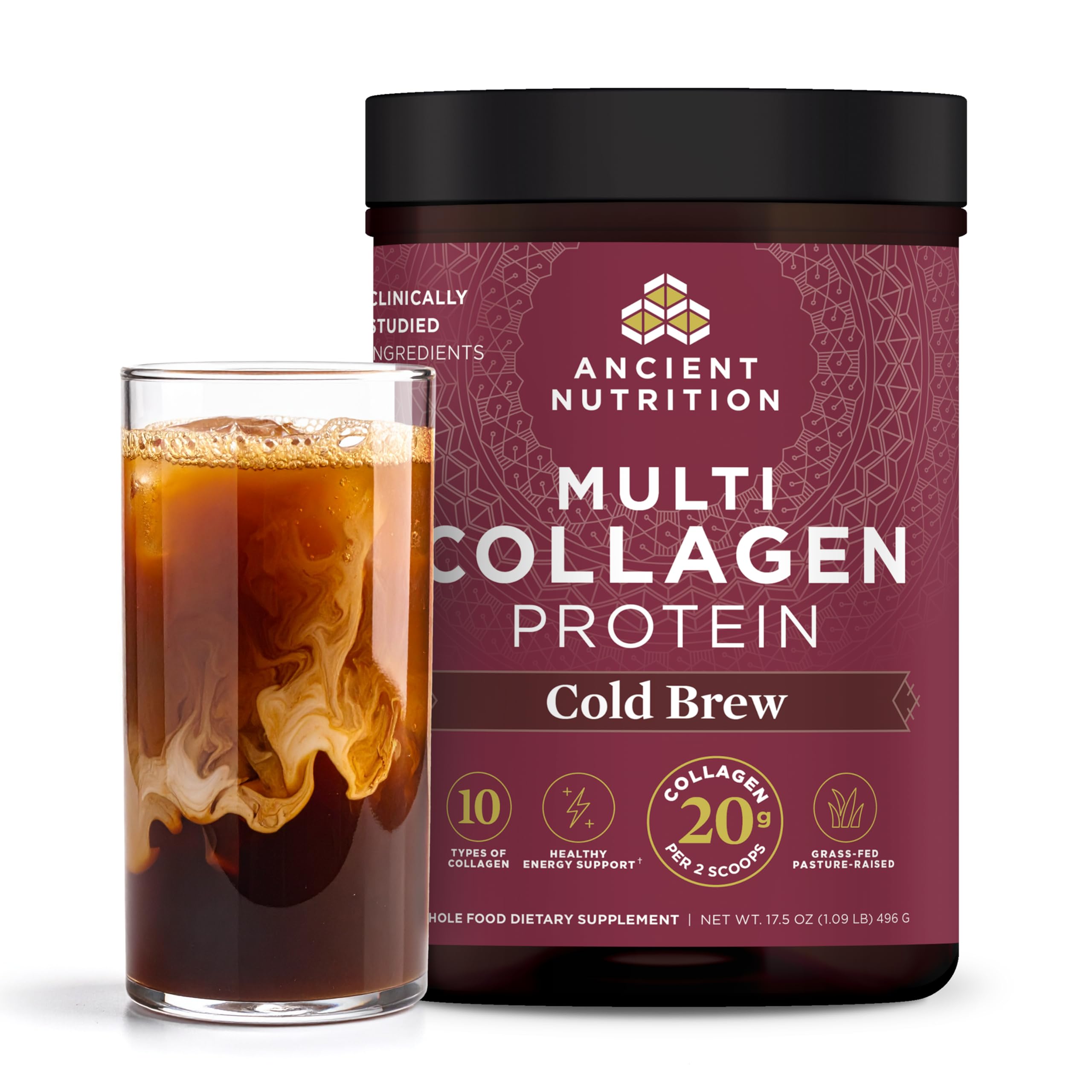 Ancient Nutrition colágeno hidrolizado en polvo para uso diario en batidos