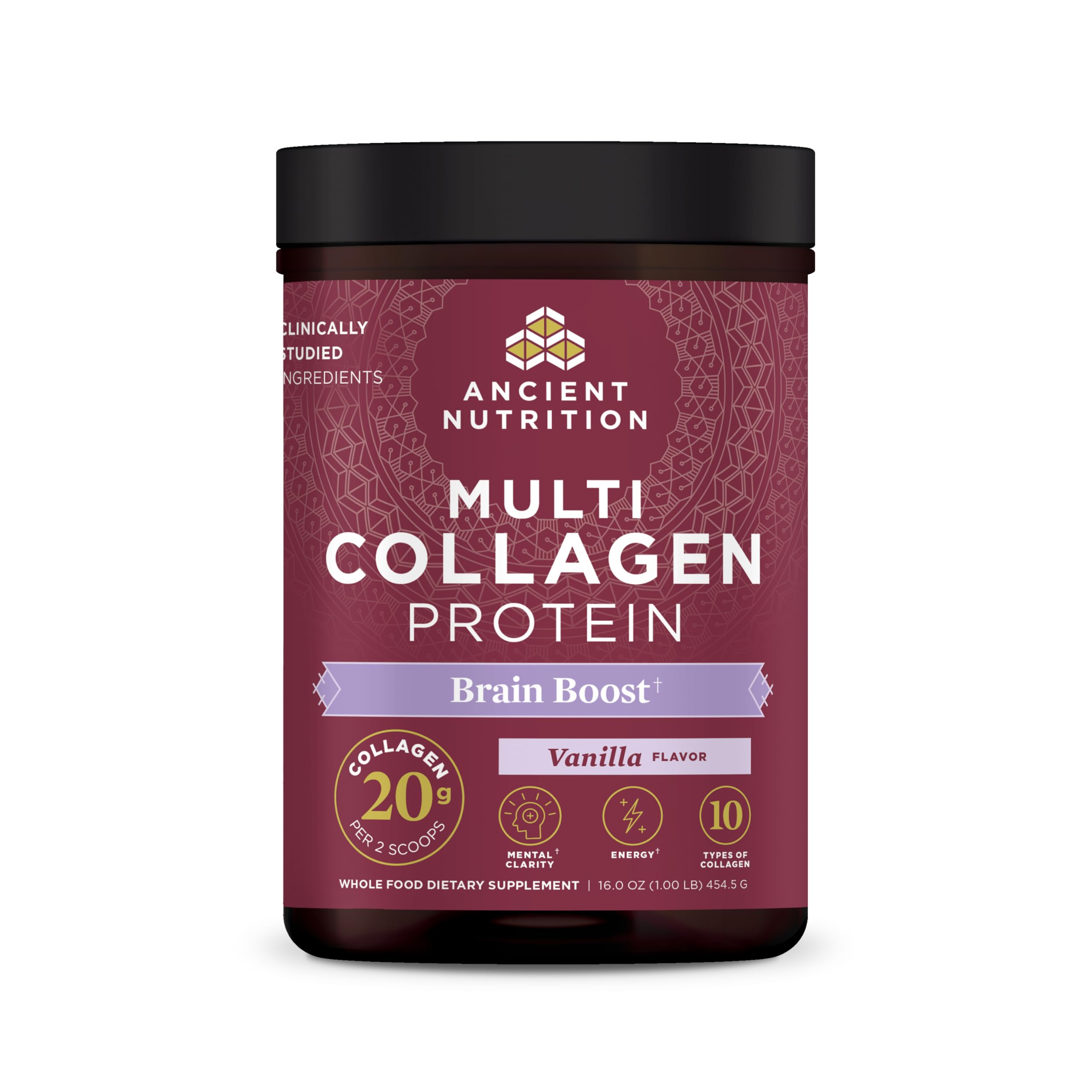 Ancient Nutrition Colágeno Multi en pote; uso diario para soporte estructural y bienestar general.