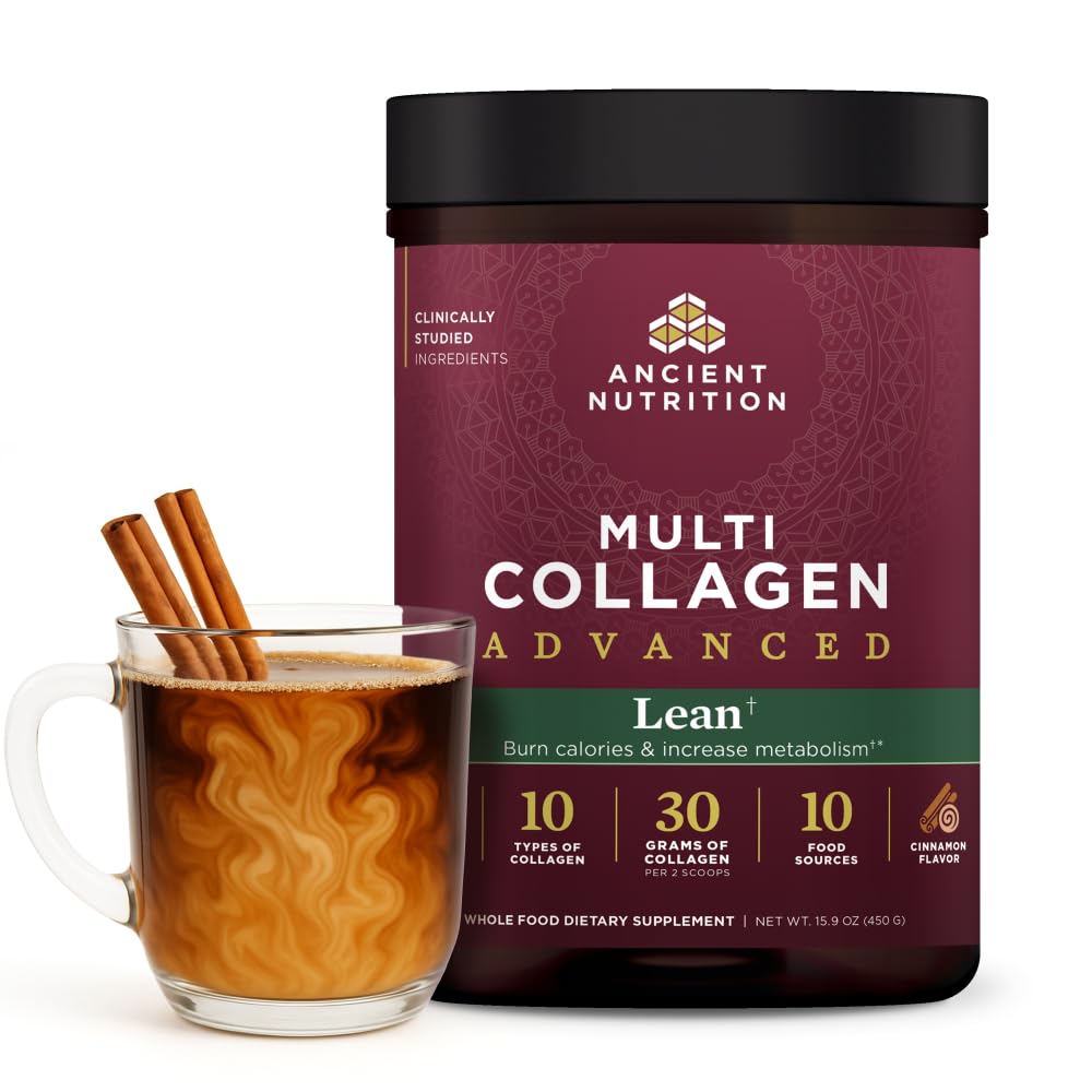 Ancient Nutrition colágeno péptidos en frasco, ideal para uso diario.