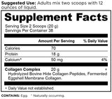 Ancient Nutrition Collagen Peptides: polvo sin sabor en cuchara, ideal para batidos.