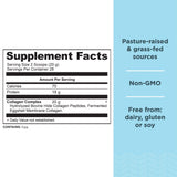 Polvo sin sabor de Ancient Nutrition Collagen Peptides en vaso, posible beneficio para piel y digestión.