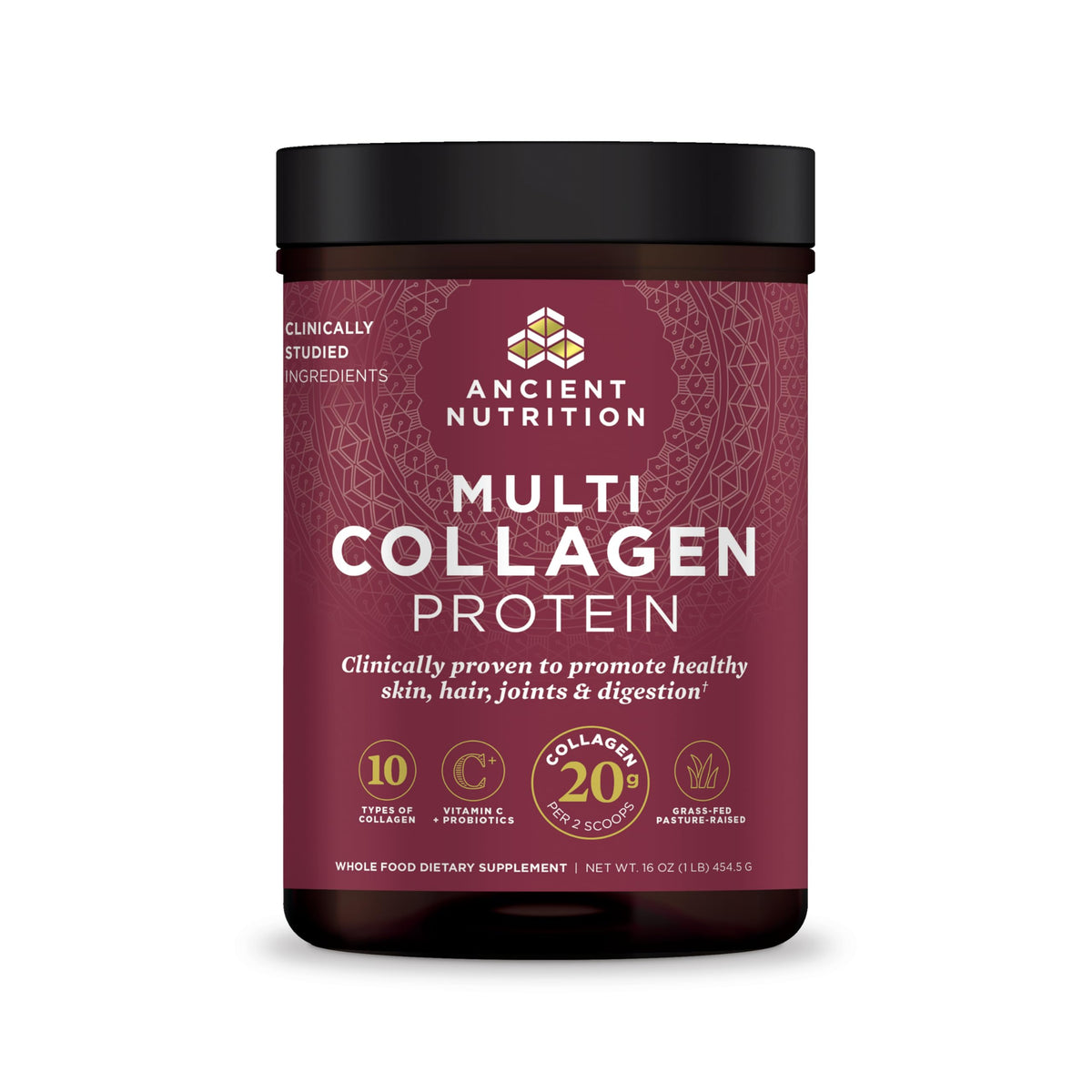Ancient Nutrition Collágeno polvo sin sabor en envase, ideal para mezclar en bebidas
