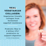 Ancient Nutrition tabletas de colágeno vegetal para piel y cabello sanos.