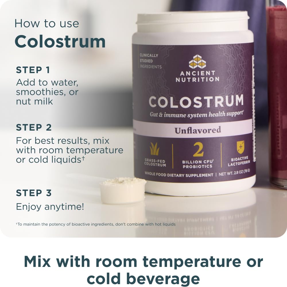 Ancient Nutrition Colostrum pastura: procedencia sostenible y vacas felices.