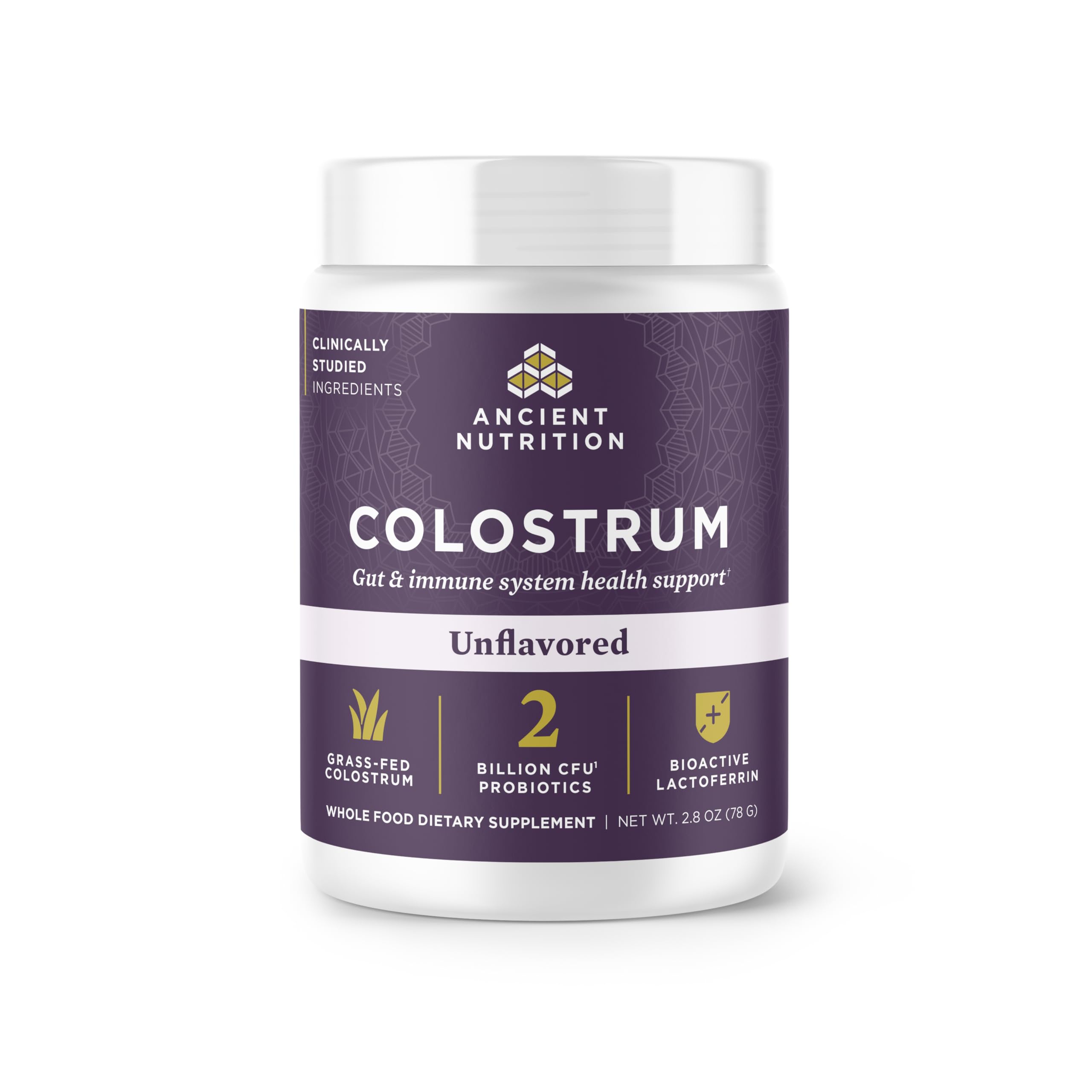 Ancient Nutrition Colostrum polvo: apoyo suave para la salud digestiva diaria.