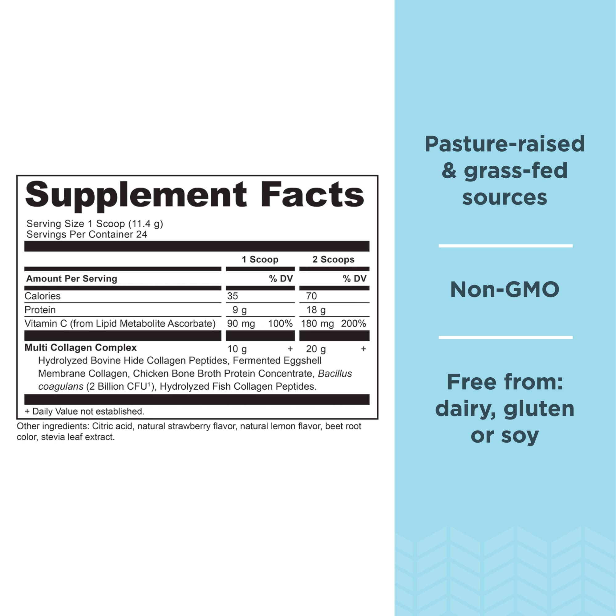 Ancient Nutrition cuchara medidora para porción diaria de colágeno multi