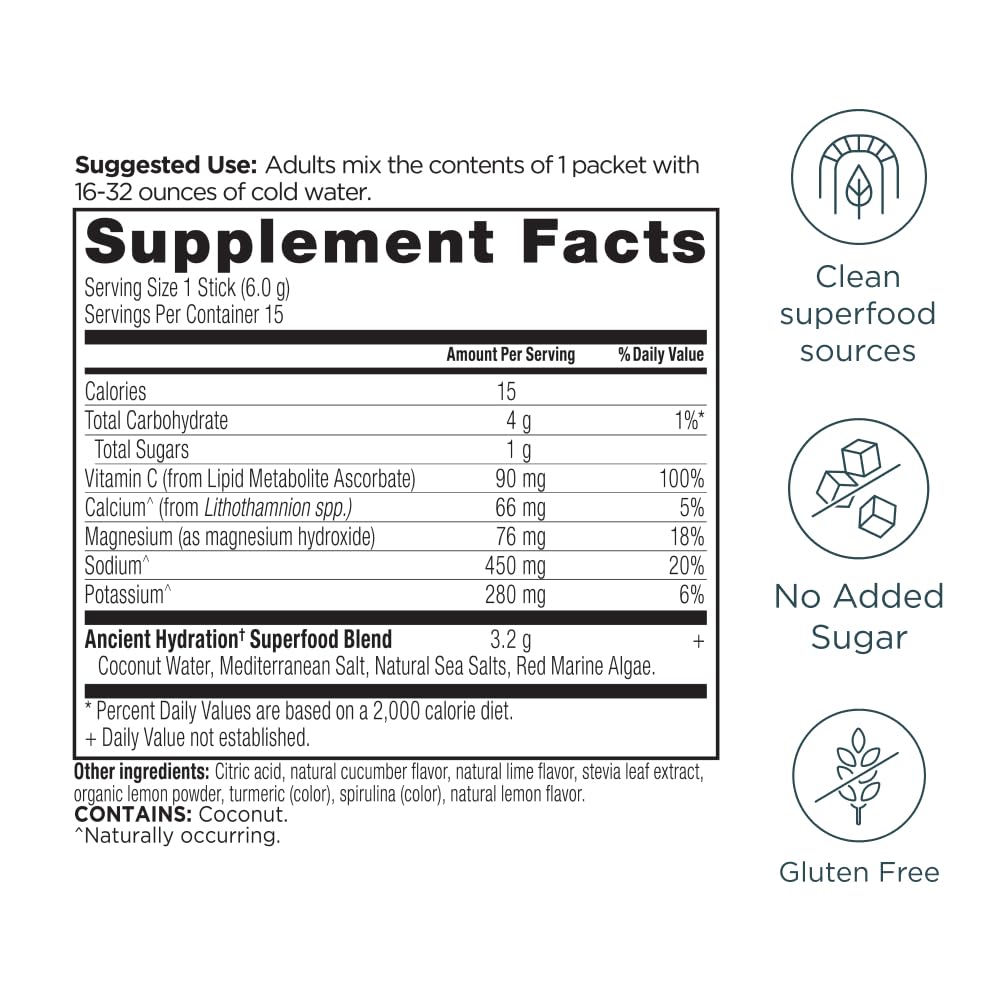 Ancient Nutrition electrolitos de sales marinas y algas rojas para recargar minerales