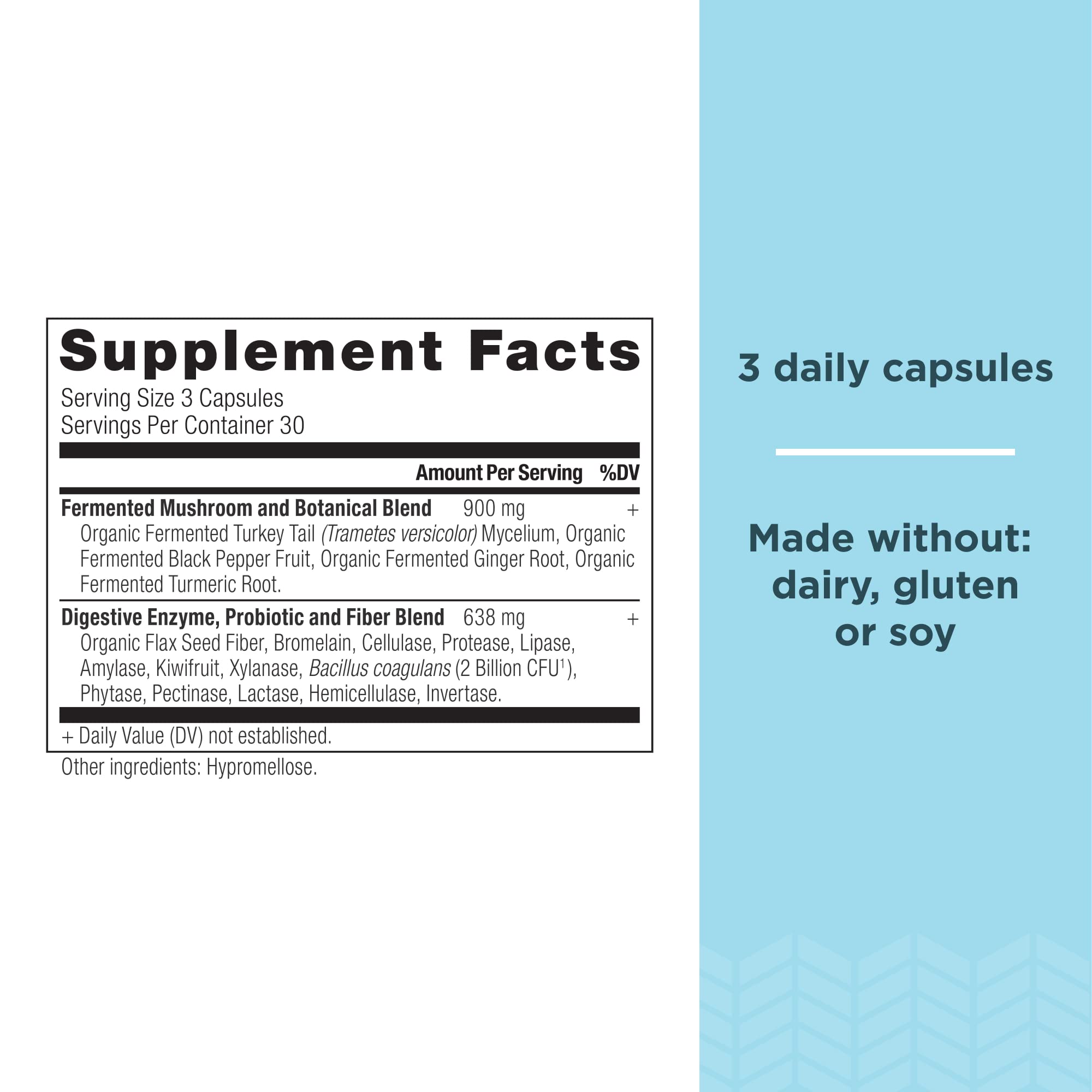 Ancient Nutrition Enzimas Digestivas: etiqueta clara para revisar ingredientes y beneficios.
