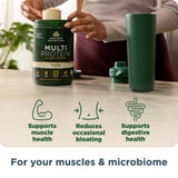 Ancient Nutrition etiqueta del producto muestra gramos y ingredientes.