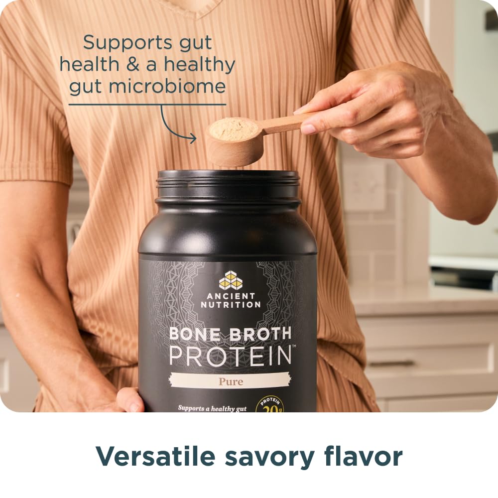 Ancient Nutrition etiqueta con ingredientes de calidad y sin hormonas