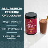 Etiqueta nutricional de Ancient Nutrition con vitamina C y probióticos.