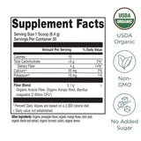 Etiqueta orgánica de Ancient Nutrition sin pesticidas ni azúcar añadida