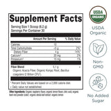 Ancient Nutrition cuchara de dosis con fibra en polvo para uso diario.