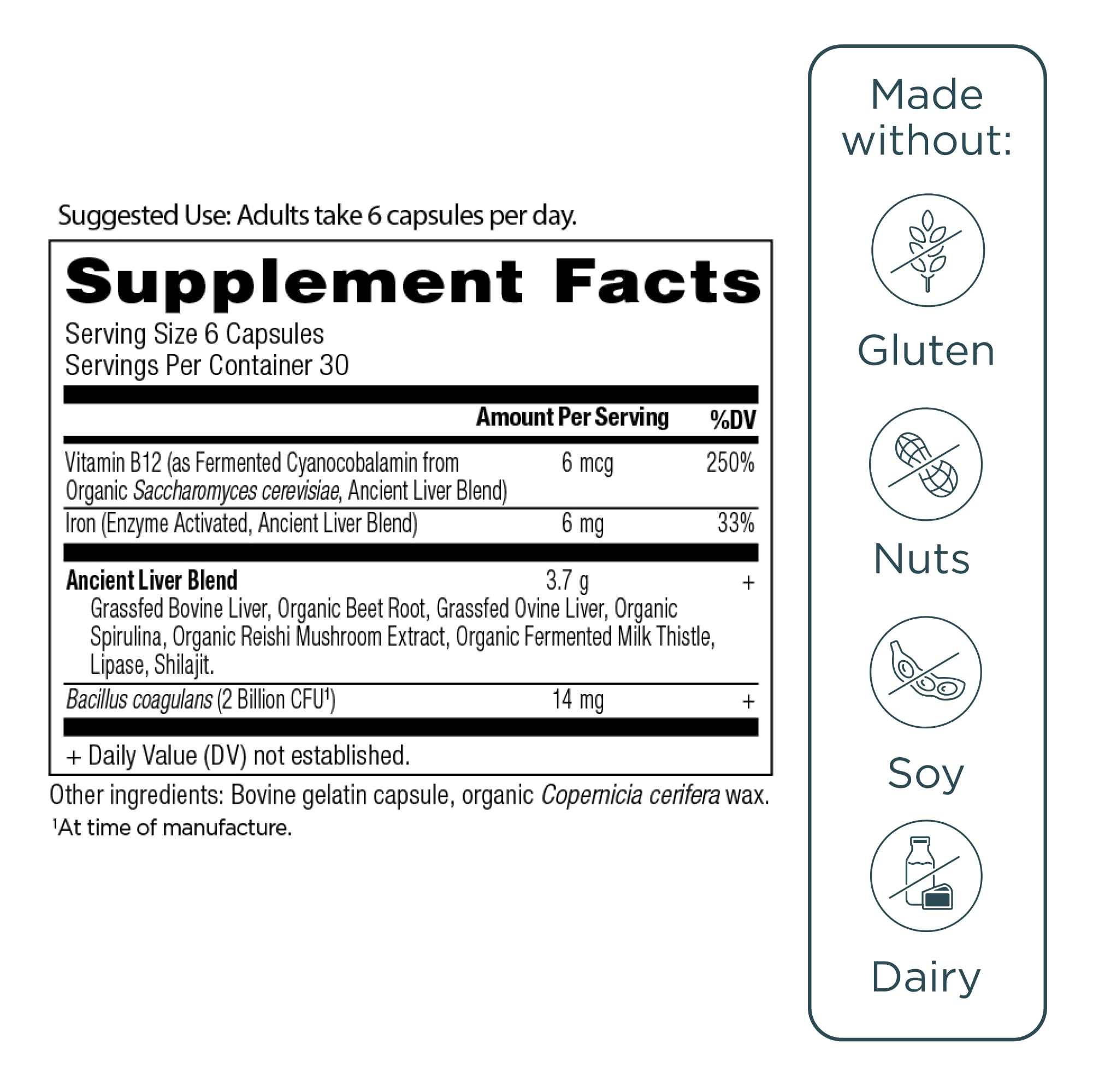 Ancient Nutrition hecho en Estados Unidos con control de calidad.