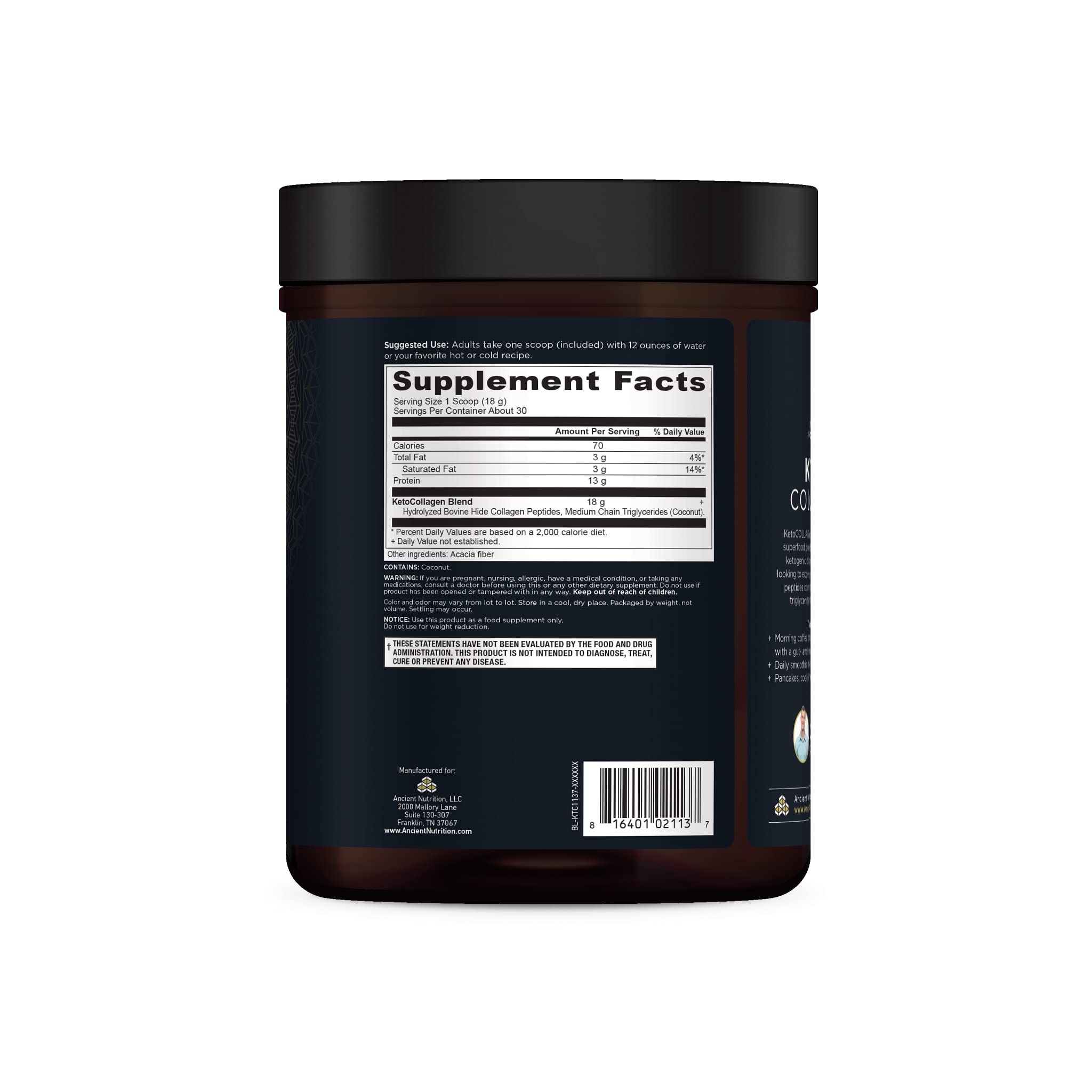 KetoCOLLAGEN, cucharada medida para dosis diaria