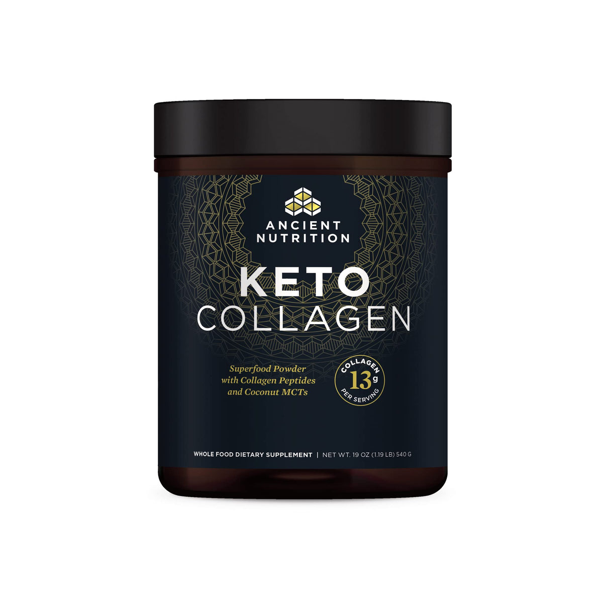 KetoCOLLAGEN de Ancient Nutrition, empaque listo para la rutina Keto