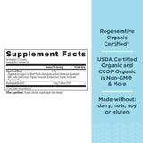 Ancient Nutrition Liver Cleanse etiqueta trasera con certificaciones y uso sugerido