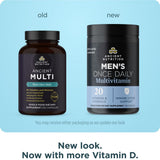 Ancient Nutrition Men Multi, etiqueta trasera, información de vitaminas esenciales para hombres.