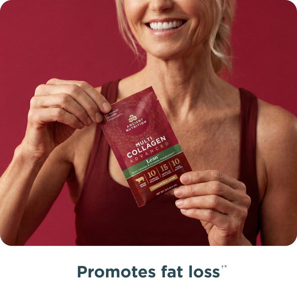Ancient Nutrition mezcla de colágeno 10 tipos, apoyo versátil.