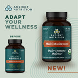 Mezcla de hongos orgánicos Multi Hongo de Ancient Nutrition para apoyo inmune.