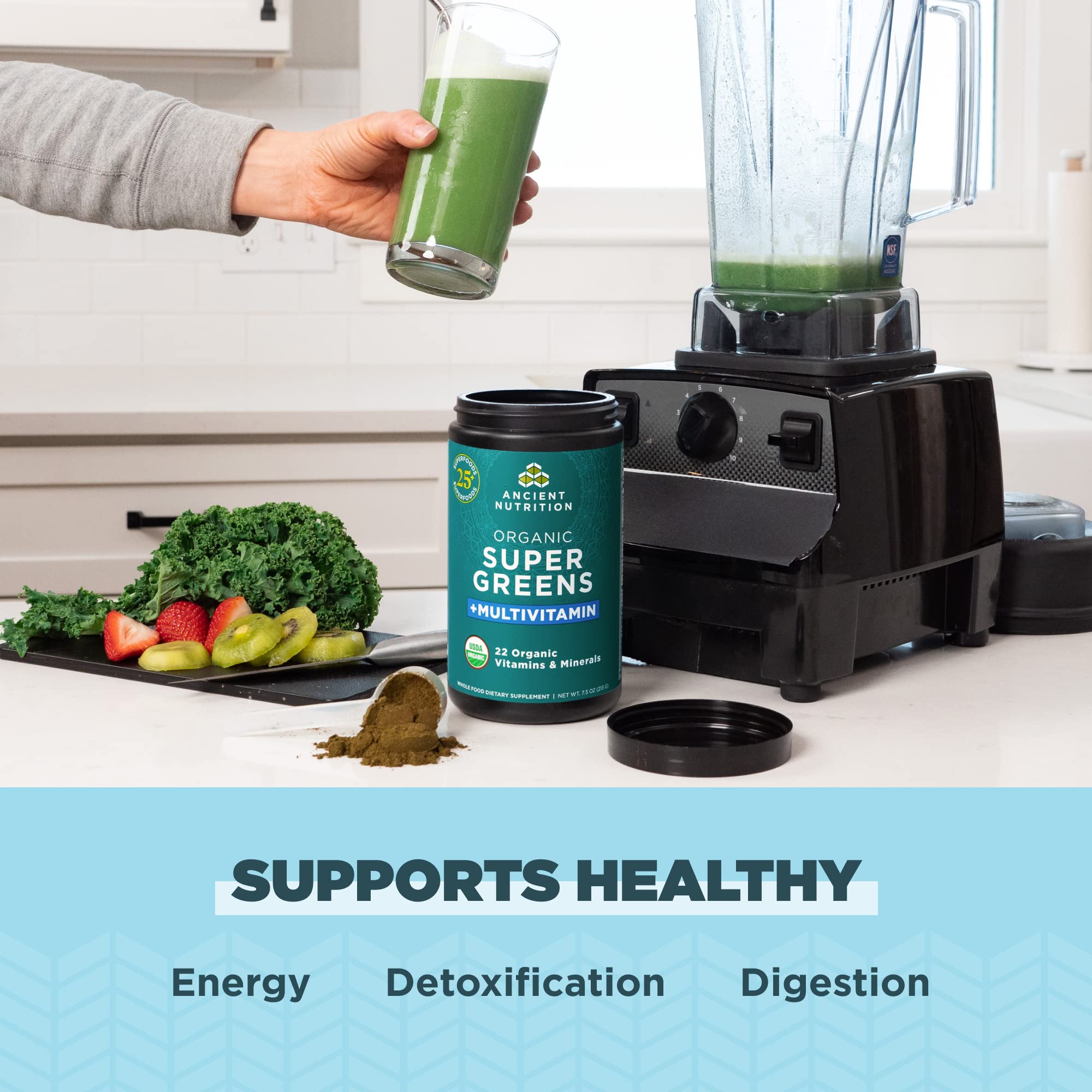 Ancient Nutrition: mezcla para batido para incorporar nutrientes fácilmente.
