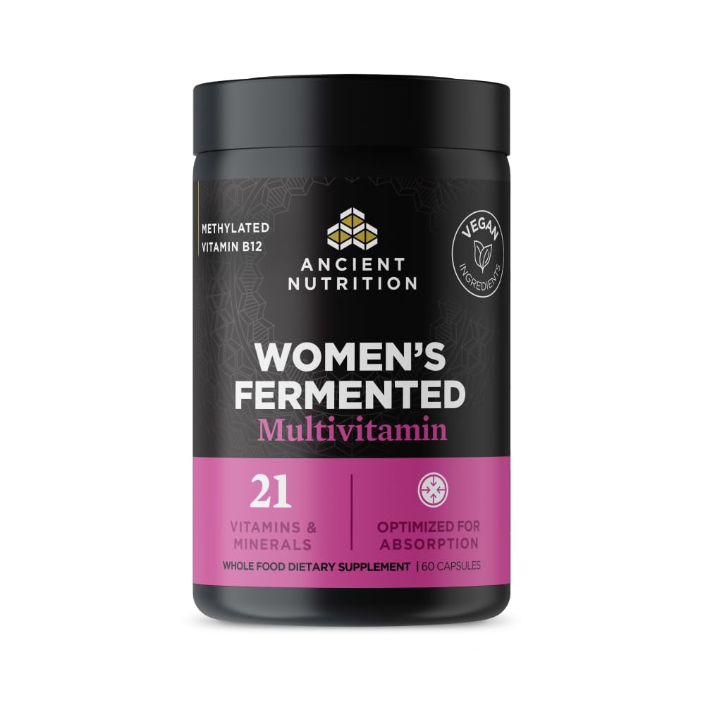 Ancient Nutrition Mujeres – botella de multivitamínico fermentado para apoyo inmunológico