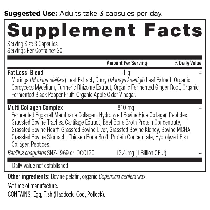 Frasco de Ancient Nutrition Avanzado Esbelto con dosificador para porciones.