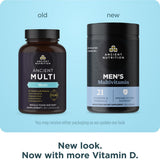 Ancient Nutrition multivitamínico para hombres: botella con dosis diaria y respaldo de salud.