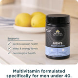 Ancient Nutrition multivitamínico para hombres: etiqueta clara con información de nutrientes.