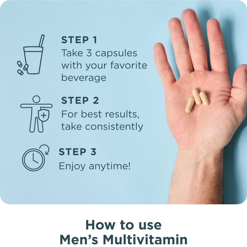 Ancient Nutrition multivitamínico para hombres: pruebas de laboratorio de terceros y nutrientes de alimentos reales.