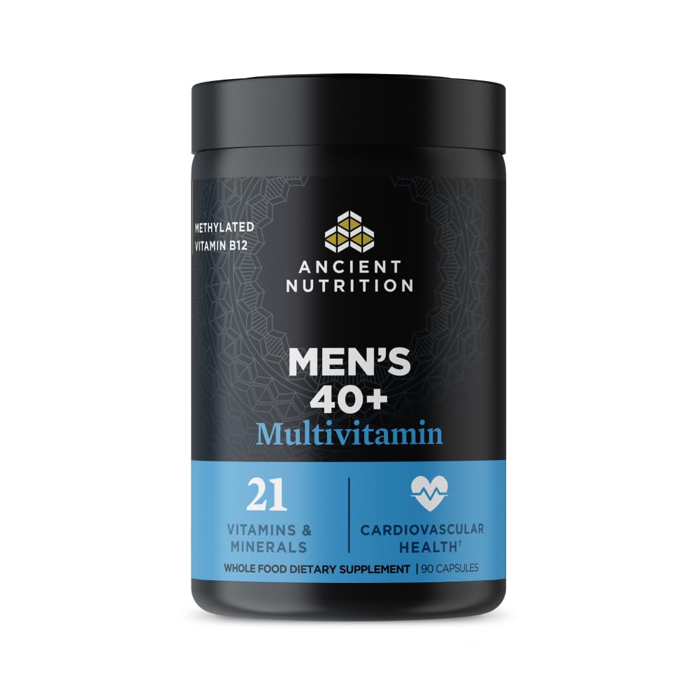 Ancient Nutrition Multivitamin para Hombres 40+ en frasco: apoyo al sistema inmune.