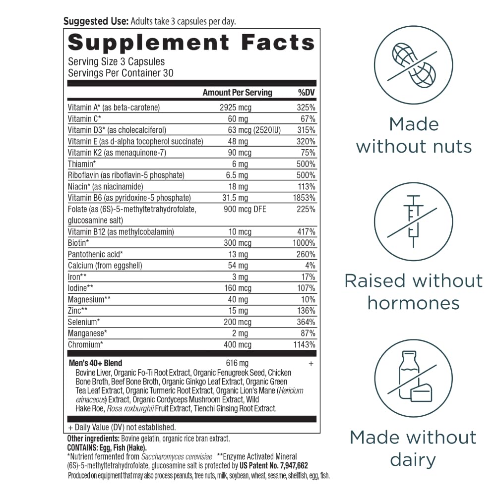 Ancient Nutrition Multivitamin: cápsulas fáciles de tragar para dosis diaria conveniente.