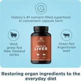 Ancient Nutrition origen de res alimentado con pasto en cápsulas nutritivas.