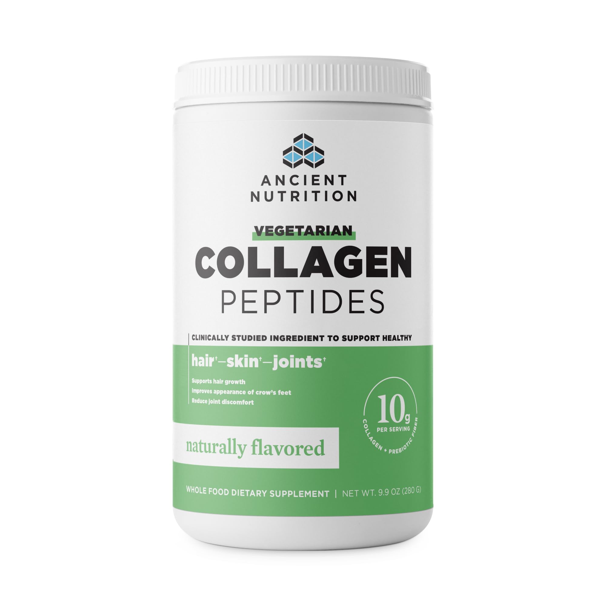 Ancient Nutrition colágeno vegetariano, envase para uso diario de piel y cabello