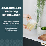 Ancient Nutrition Colágeno Multi Pepino Lima, mezcla suave para batido refrescante.