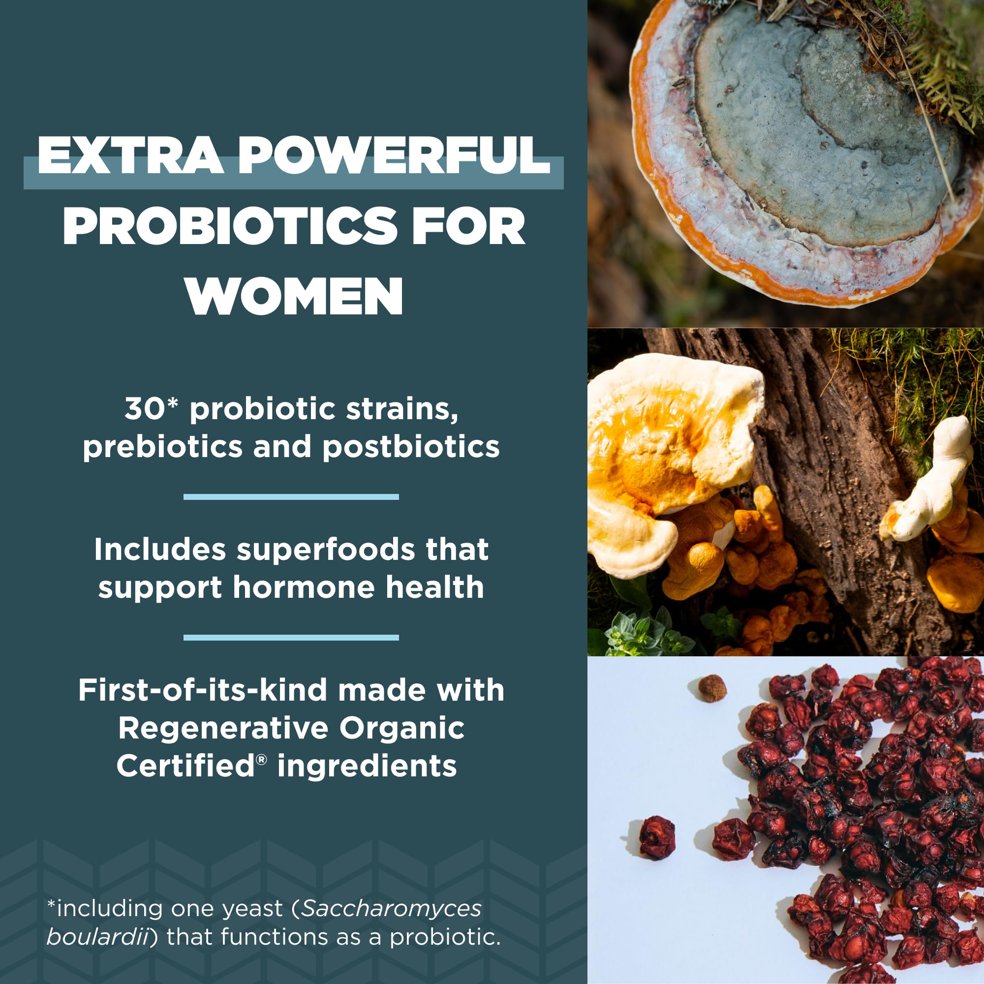 Ancient Nutrition Probioticos Mujeres etiqueta frontal: información clara de probióticos