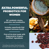 Ancient Nutrition Probioticos Mujeres etiqueta frontal: información clara de probióticos