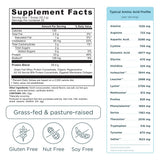 Ancient Nutrition proteína de suero pastorado chocolate con cucharada medidora para preparación rápida