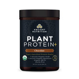 Proteína vegetal de Ancient Nutrition en batido de chocolate, suave y saciante.